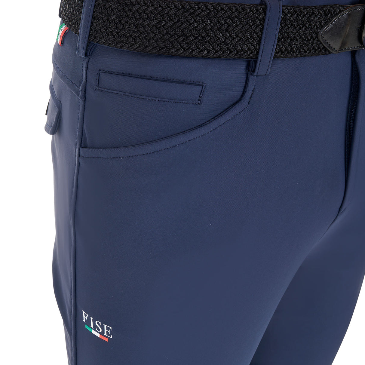 Pantaloni uomo grip ginocchio Equestro X FISE navy blazer