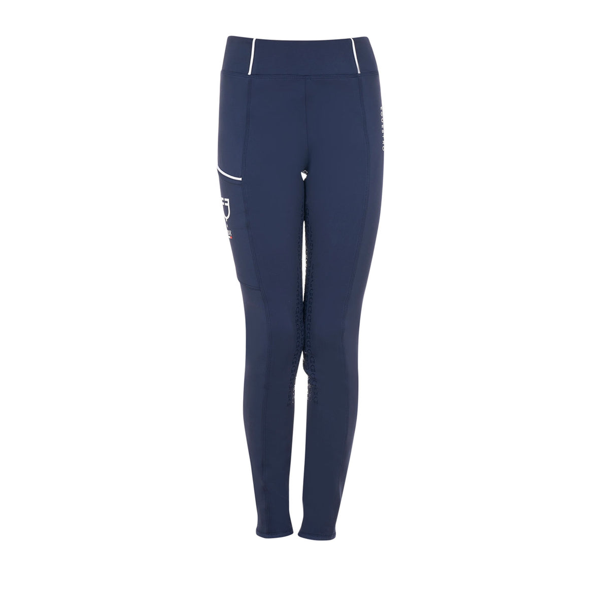 Leggings bambina slim fit full grip Equestro X FISE navy blazer