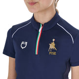 Polo unisex bambini da allenamento Equestro X FISE navy blazer