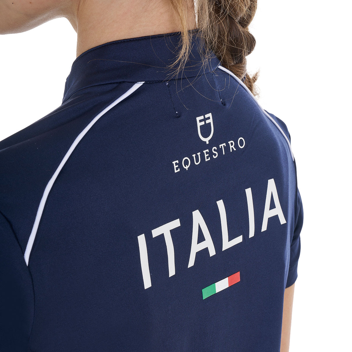 Polo unisex bambini da allenamento Equestro X FISE navy blazer
