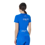 T-shirt donna slim fit Equestro X FISE azzurro