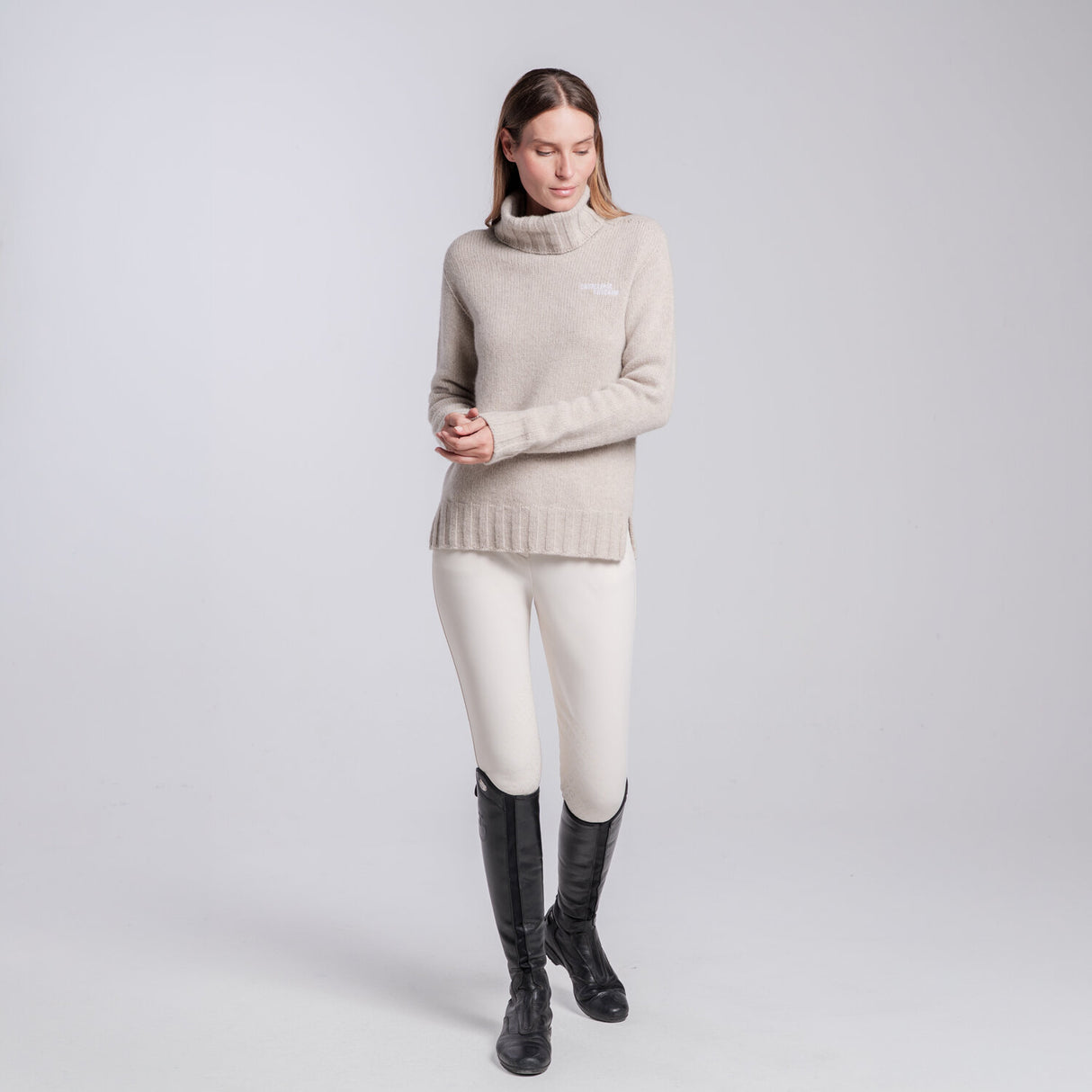MAGLIA COLLO ALTO IN PURA LANA DA DONNA Cavalleria Toscana