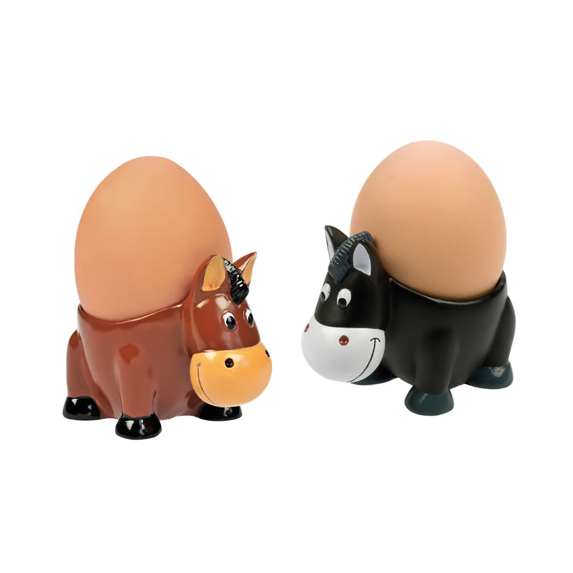 PORTAUOVO A CAVALLINO NERO E MARRONE