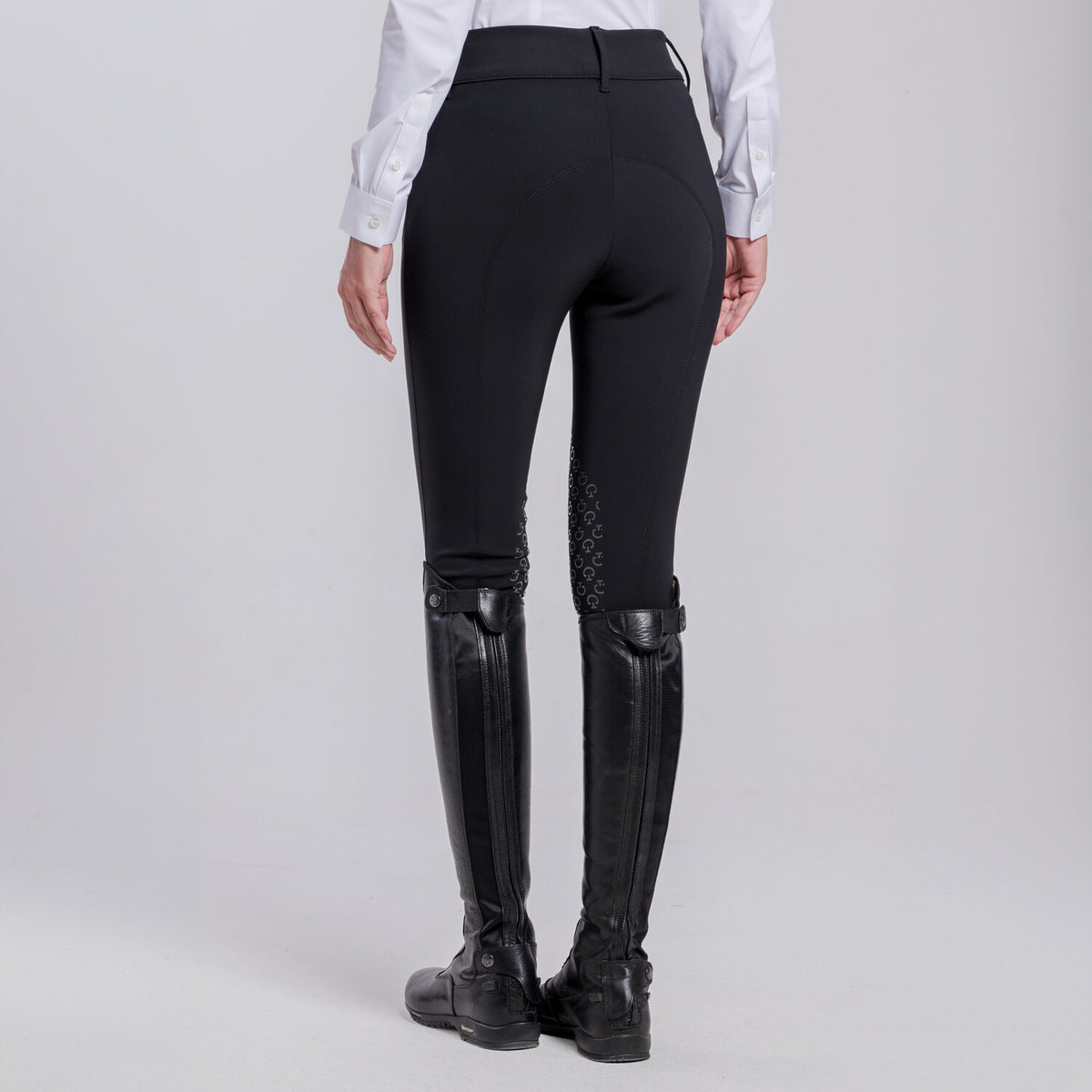 Pantaloni donna da salto con grip al ginocchio realizzati in jersey tecnico Cavalleria Toscana