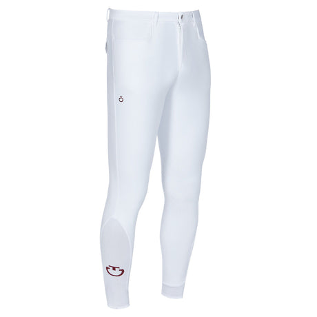 Pantaloni da uomo con grip al ginocchio Cavalleria Toscana bianco