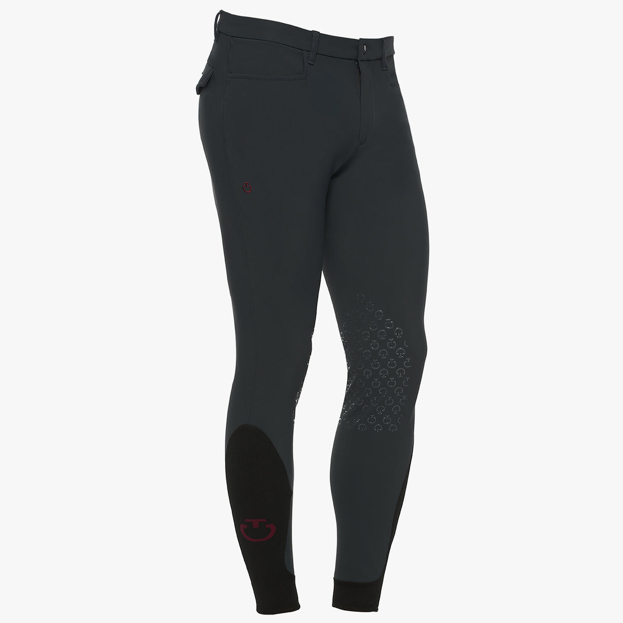 Pantaloni da uomo con grip al ginocchio Cavalleria Toscana grigio antracite