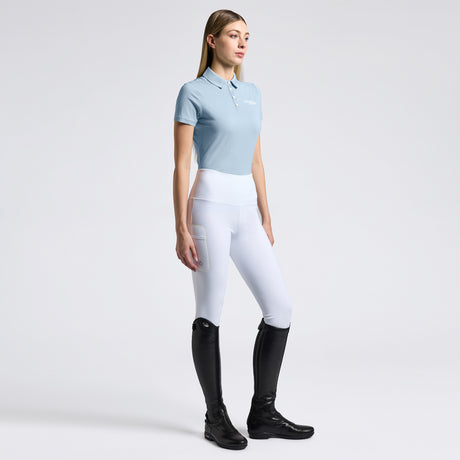 Polo Tecnica donna Cavalleria Toscana a maniche corte in jersey con logo in rilievo