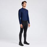 Polo Cavalleria Toscana uomo  maniche lunghe con zip frontale opaca e logo CT stampato in rilievo