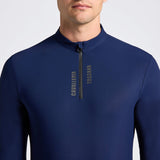 Polo Cavalleria Toscana uomo  maniche lunghe con zip frontale opaca e logo CT stampato in rilievo