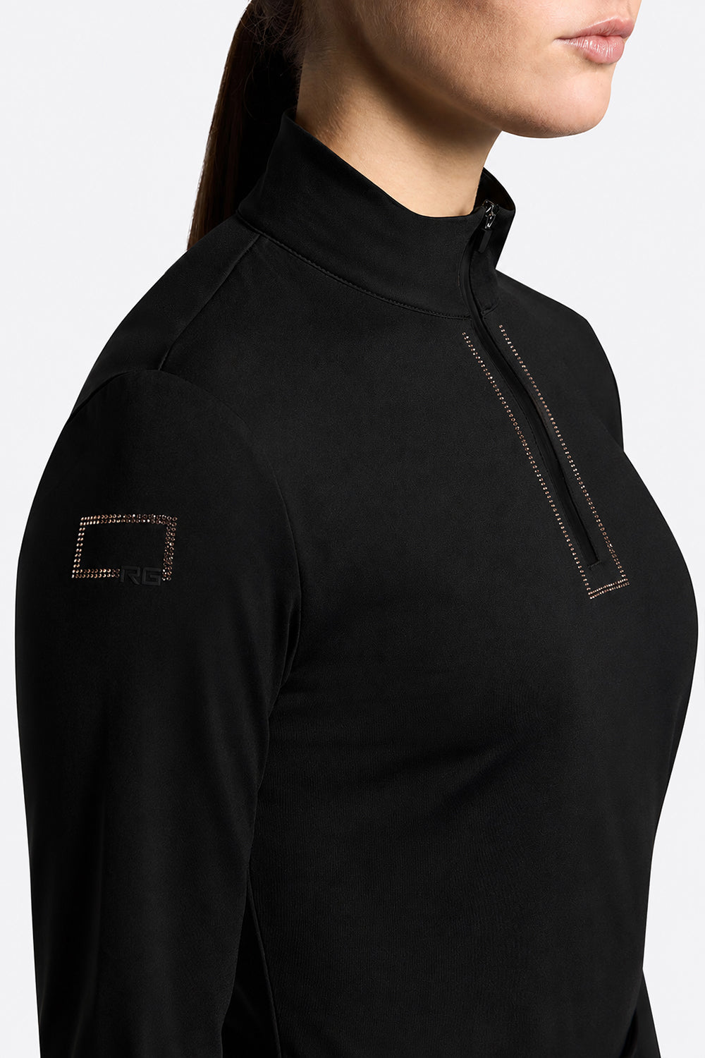 Polo da training con zip e strass da donna RG