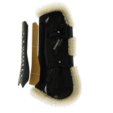 Stinchiere Vegan Sheepskin bottoncini con pelliccia Kentucky marrone