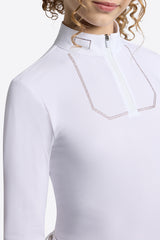 Polo da gara bambina RG con strass e manica lunga