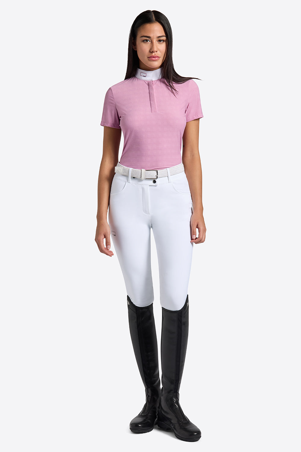 Polo da gara donna RG maniche corte in Jersey Jacquard