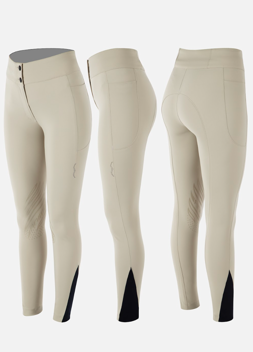 Pantalone donna a vita alta modello Nedgard beige Animo