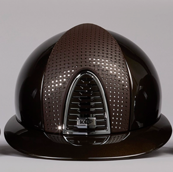 Casco equitazione Cromo 2.0 / Polish Metal Marrone / Verona marrone Cromato / Visiera Polo Large