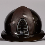 Casco equitazione Cromo 2.0 / Polish Metal Marrone / Verona marrone Cromato / Visiera Polo Large