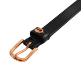 Cintura in cuoio con clincher rosa gold