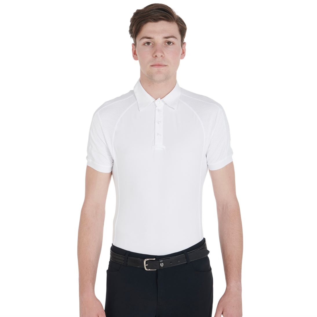 Polo uomo da concorso slip fit quattro bottoni Equestro