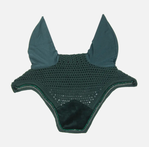 Cuffietta Wrllington velluto e perline Kentucky verdone
