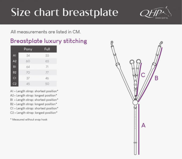 Pettorale luxury con cuciture bianche Qhp
