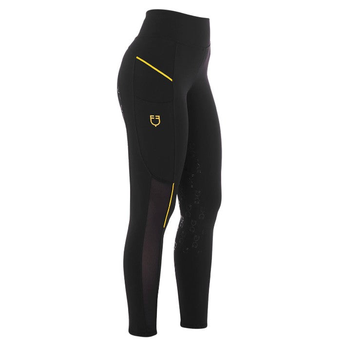 Leggings da donna full grip con inserti in tessuto microtraforato Equestro