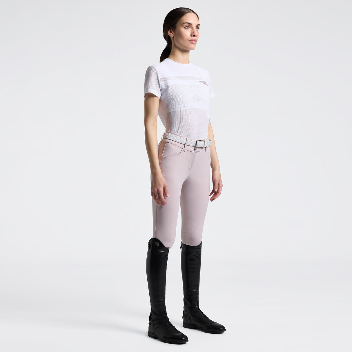 T-shirt da donna traforata con inserti | Cavalleria Toscana