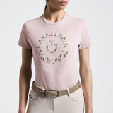 T-shirt da donna con ricamo floreale | Cavalleria Toscana