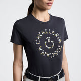 T-shirt da donna con ricamo floreale | Cavalleria Toscana