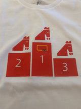 T-shirt bambina in cotone con stampa e logo RG