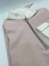 Polo da gara donna con zip e strass Equestro