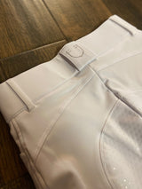 Pantaloni donna a vita alta con elastico in vita e logo in strass Equestro