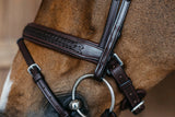 Testiera Dy'On Flash con capezzino e frontalino intrecciato nera