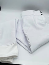 Pantaloni donna a vita alta con elastico in vita e logo in strass Equestro