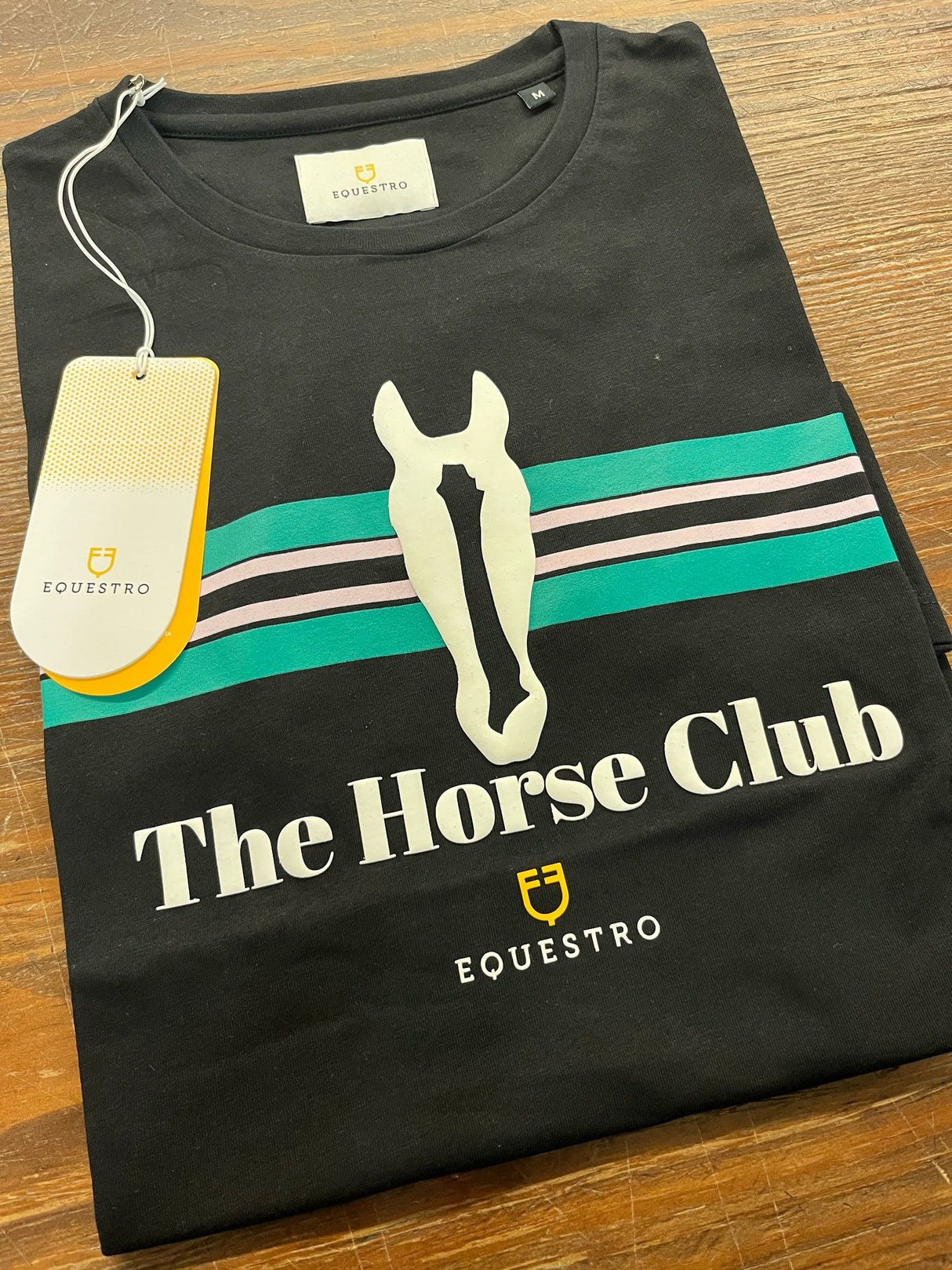 T-shirt donna con stampa cavallo 'The Horse Club' nero Equestro