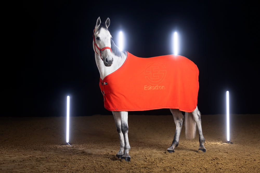 Coperta in pile Eskadron arancio con logo