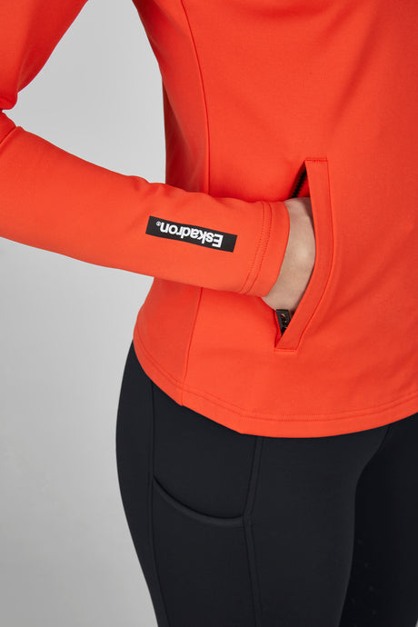 Maglia tecnica con zip arancio Eskadron