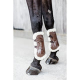 Stinchiere Vegan Sheepskin bottoncini con pelliccia Kentucky marrone