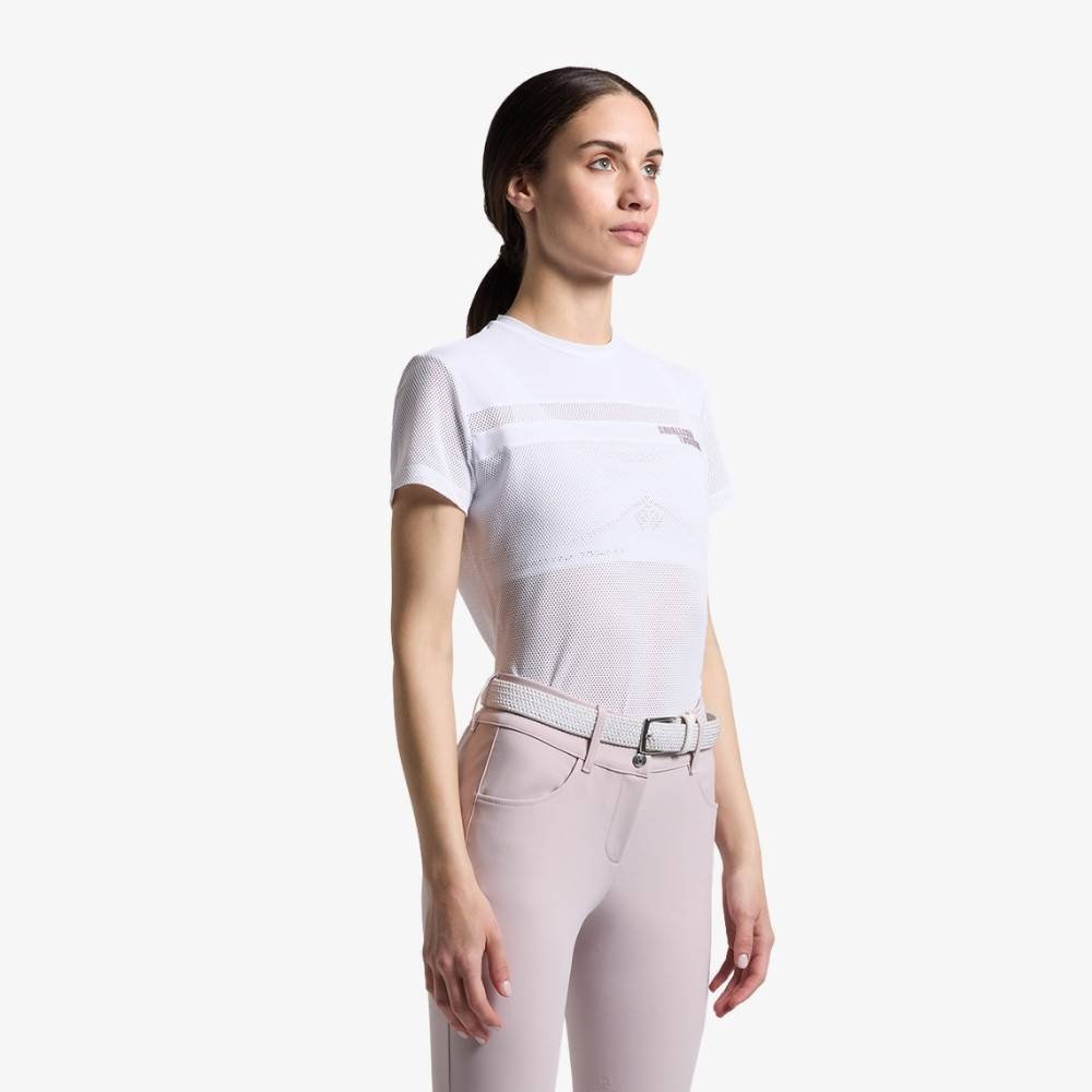 T-shirt Donna da Allenamento Cavalleria Toscana con Inserti Traforati